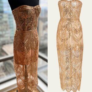 🆕 BRONX & BANCO 🧿 Giselle Midi Dress, Gold - Size S